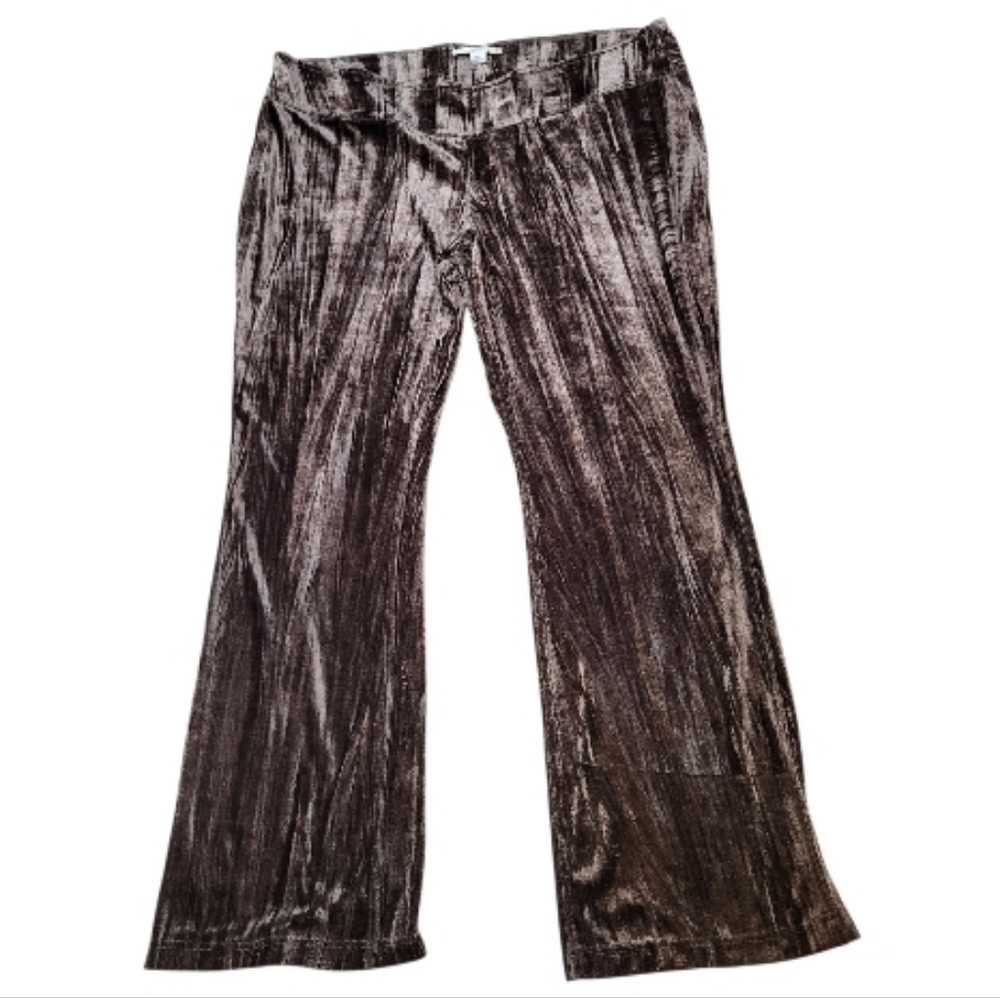 NWT Urban Outfitters Kimchi Blue 'Andie' Velvet Brown Wide Leg Pants - Size XXXL - Picture 2 of 8